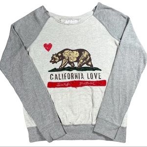 Reflex California Republic medium grey sweatshirt image on front kangaroo pocket